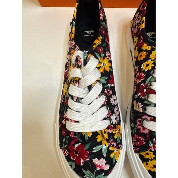 Rocket Dog Floral Jumpin Margate Lace Up Sneakers Sz 11 Women’s NIB Casual Blk - Picture 3 of 12